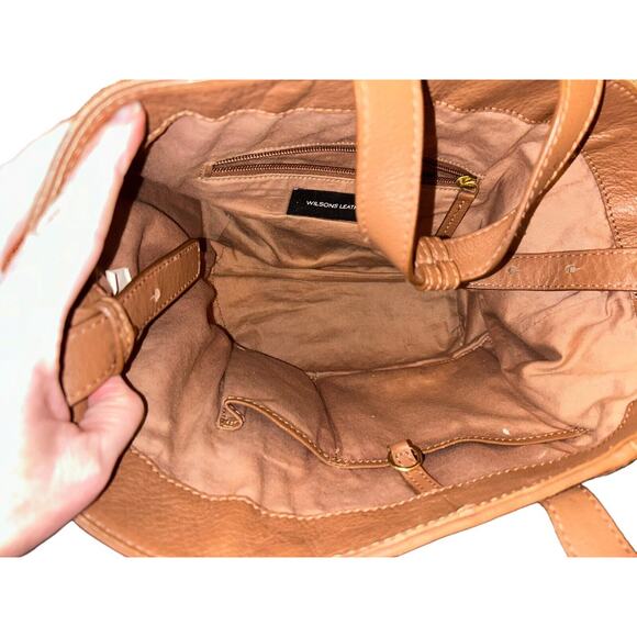 Wilson Leather Soft Woven Brown Leather Large Convertible Shoulder/Slouch Bag - Picture 8 of 9